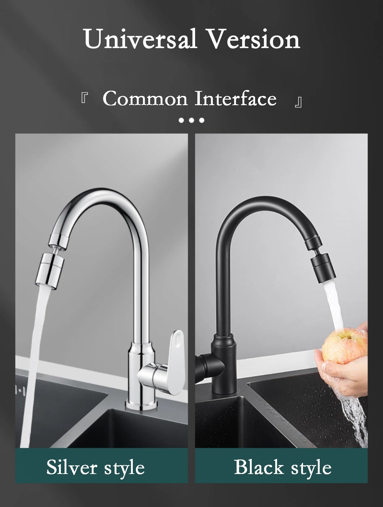 360°Universal Kitchen Faucet Anti-splash Aerator Bathroom Tap Rotatable Faucet 2 Mode Tap Nozzle Bubbler Kitchen Sink Faucet