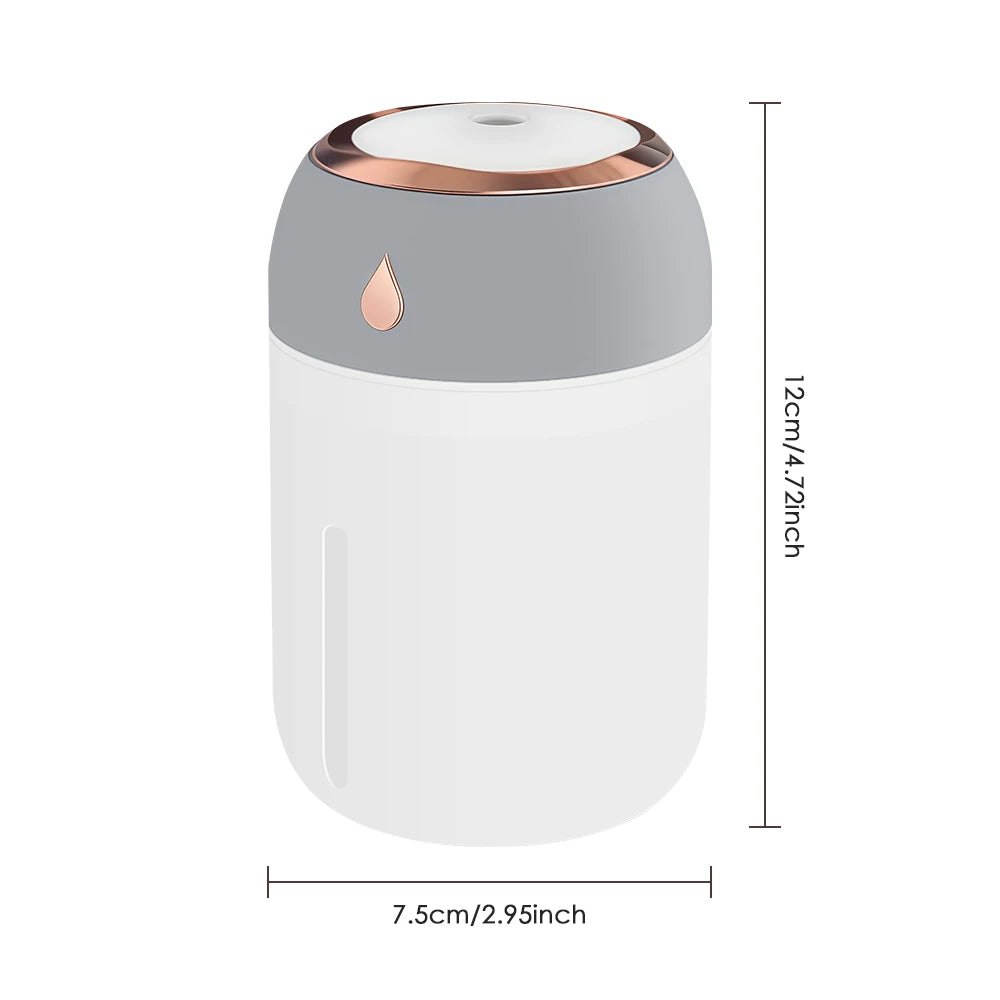 600ml Air Humidifier Essential Oil Aromatherapy Cool Mist Maker Double Spray 7 Color Lights Rechargeable Purifier Home Office