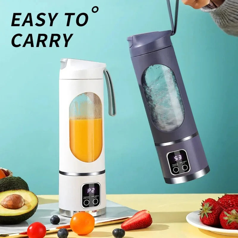 Portable Electric Juicer 450ml Juice Blenders USB Recharable Mini Fruit Mixer Wireless Juicer Bottle Fresh Juice Extractor