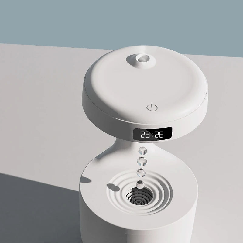 New Air Humidifier Anti-Gravity Funny Water Droplets Ultrasonic Cool Mist Maker Fogger Diffuser with LED Display Home Office