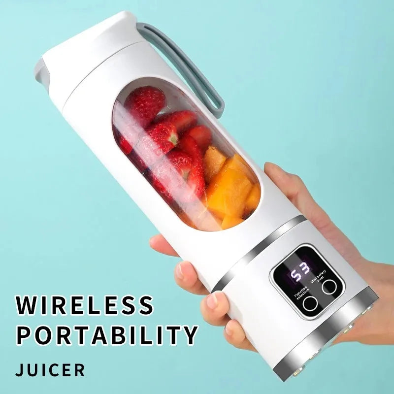 Portable Electric Juicer 450ml Juice Blenders USB Recharable Mini Fruit Mixer Wireless Juicer Bottle Fresh Juice Extractor