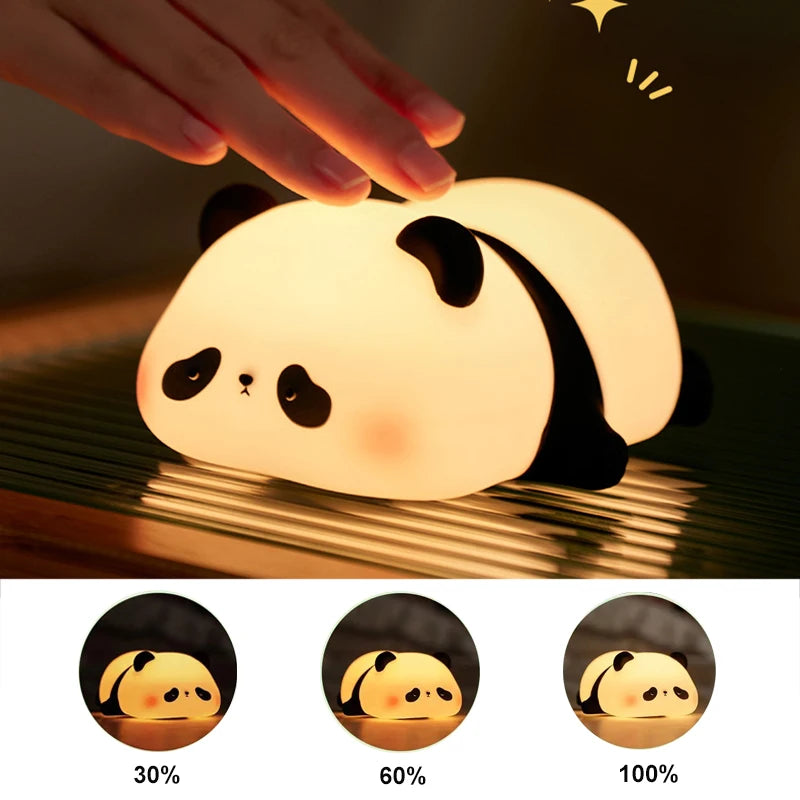 Animal Shaped Night light LED cute panda duck light USB charging timed bedside decoration Children's eye protection