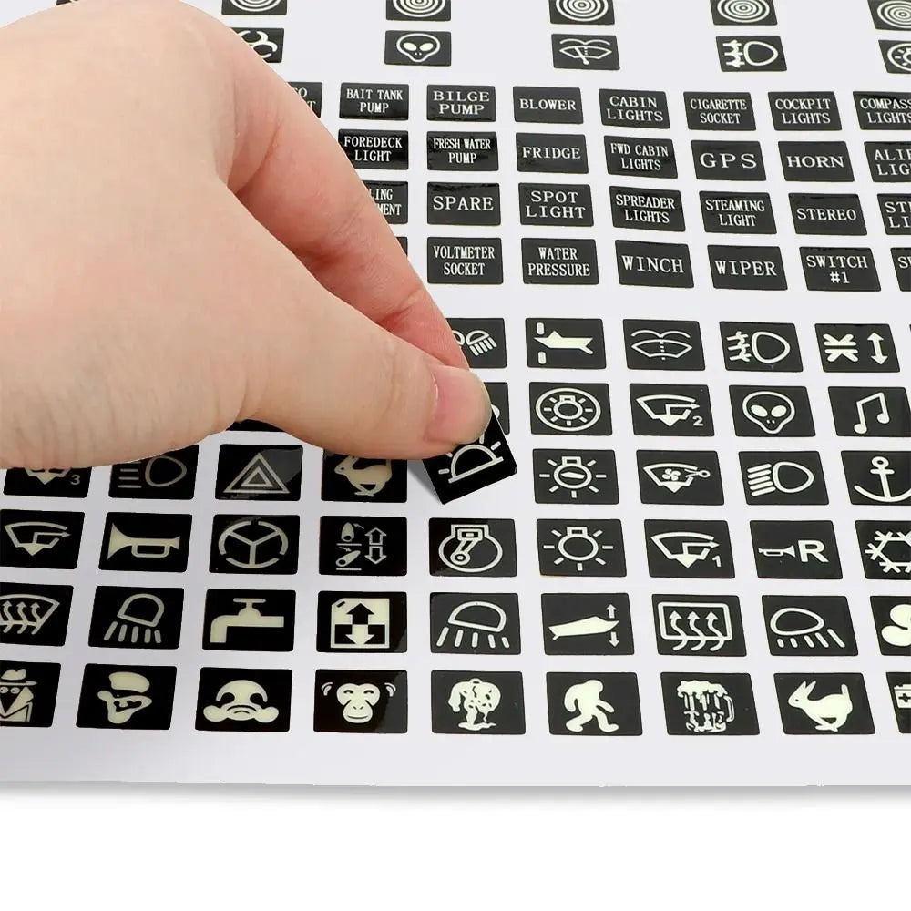 Lexsor Switch Label Car Sticker Waterproof Universal Instrument Panel Buttons Stickers Luminous Circuit Decal Glow-in-the-dark Sticker