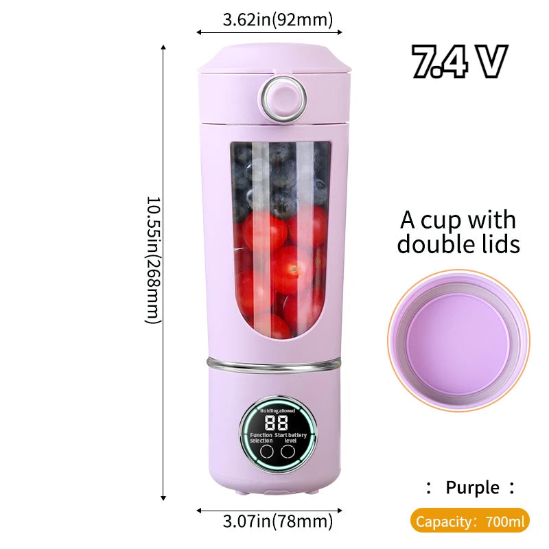 Lexsor New Portable Juice Maker Blender for Shakes Smoothies 700ML Multiple Colors 12-Blades Fast Mixing 2 In 1 Blender Bottle Juicer