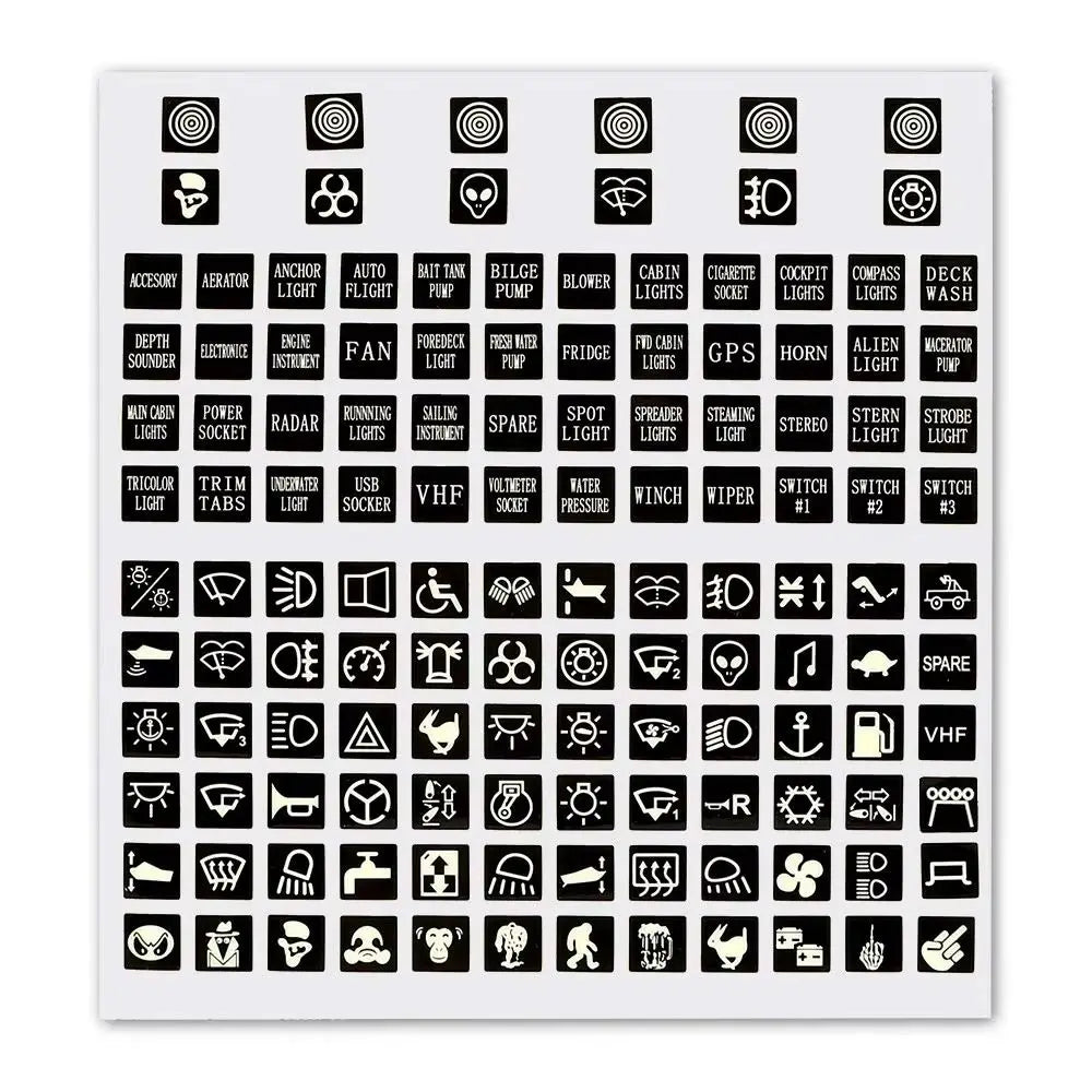 Lexsor Switch Label Car Sticker Waterproof Universal Instrument Panel Buttons Stickers Luminous Circuit Decal Glow-in-the-dark Sticker