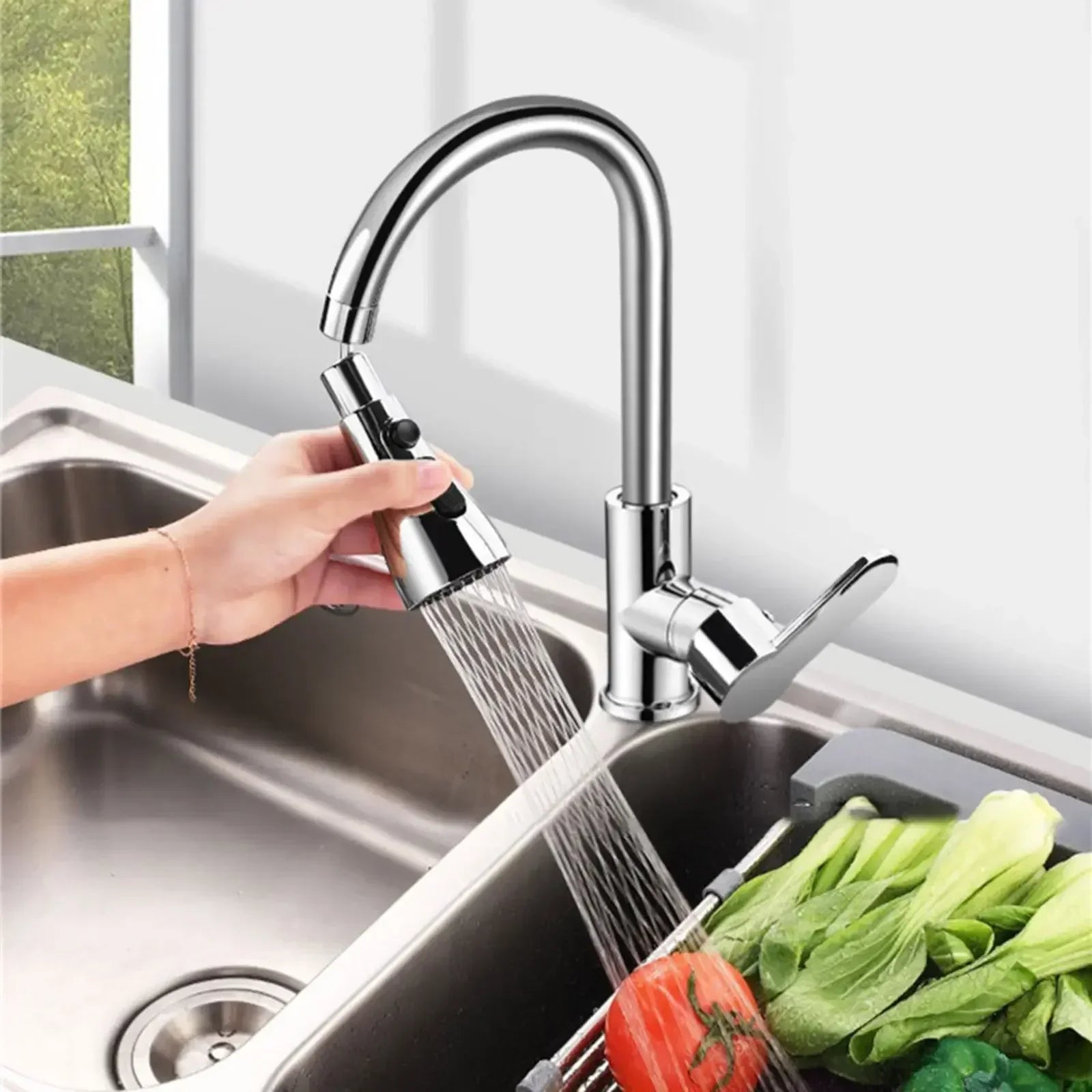 Lexsor 360 Rotating Faucet Extender  Universal Kitchen Tap  Strong Wash Kitchen Faucet  3 Modes Adjustable Water Tap  Kitchen Gadgets