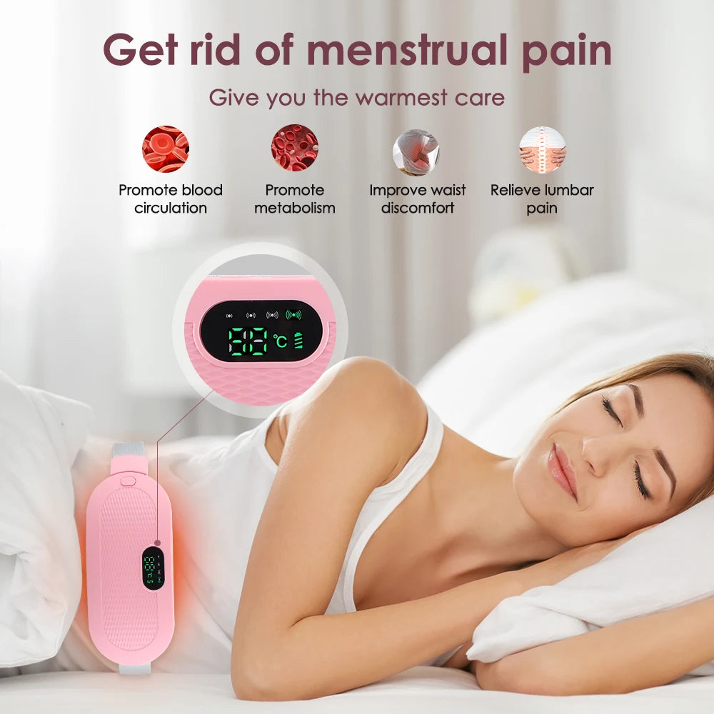 Electric Heating Pad for Menstrual Cramps Electric Uterine Warm Belt Women Vibrator Period Pain Relief Device Abdominal Belt War