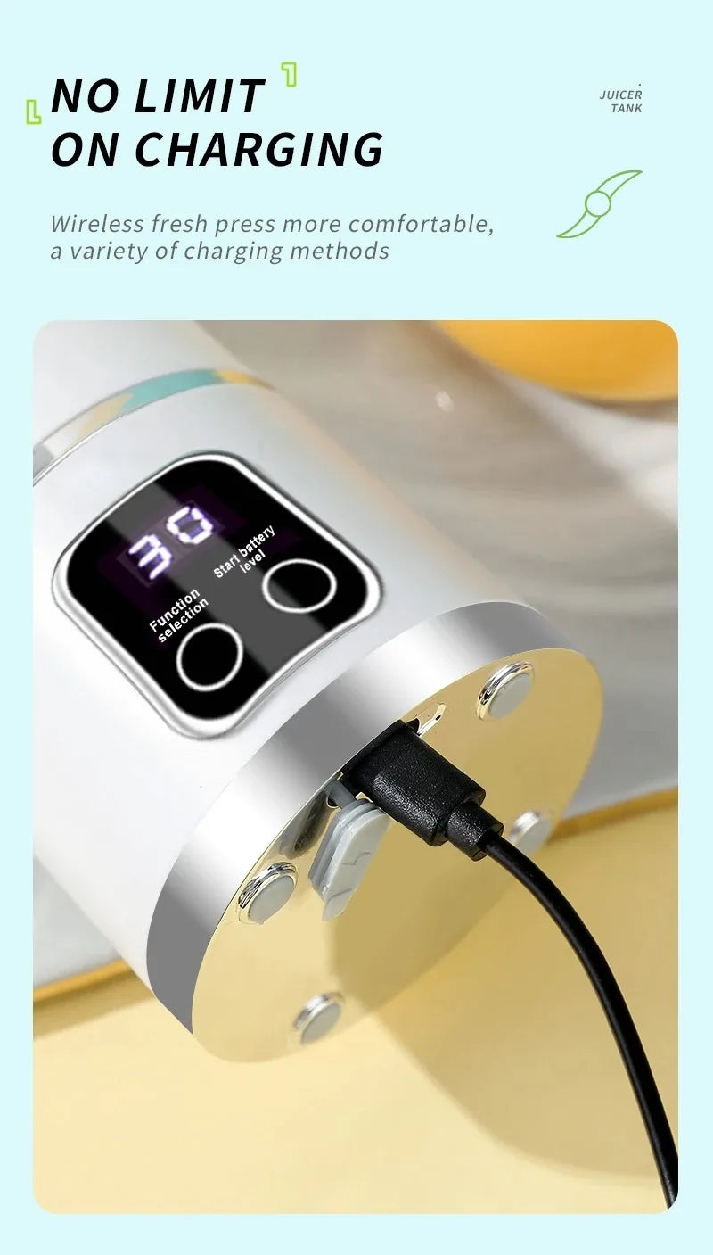 Portable Electric Juicer 450ml Juice Blenders USB Recharable Mini Fruit Mixer Wireless Juicer Bottle Fresh Juice Extractor