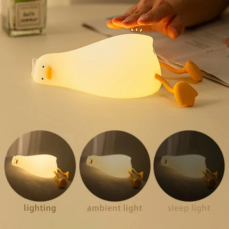 Animal Shaped Night light LED cute panda duck light USB charging timed bedside decoration Children's eye protection