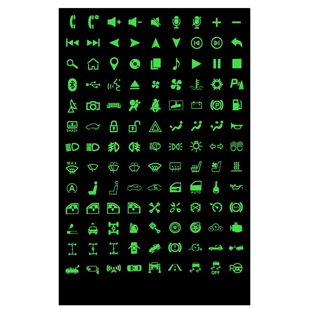 Lexsor Switch Label Car Sticker Waterproof Universal Instrument Panel Buttons Stickers Luminous Circuit Decal Glow-in-the-dark Sticker