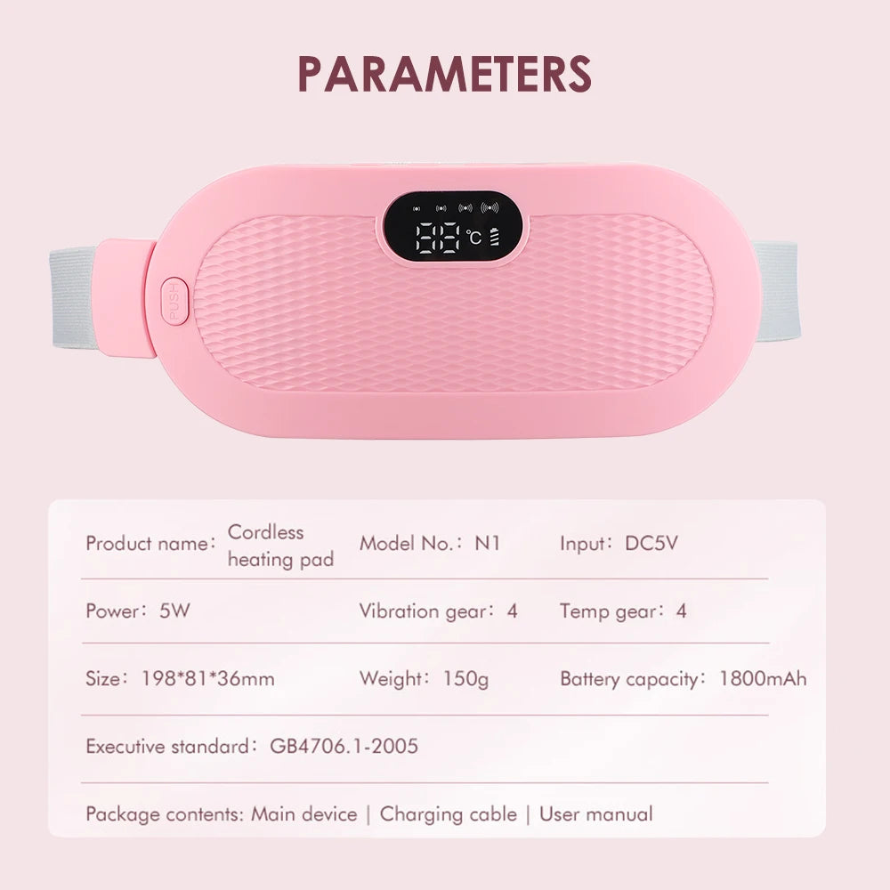 Electric Heating Pad for Menstrual Cramps Electric Uterine Warm Belt Women Vibrator Period Pain Relief Device Abdominal Belt War