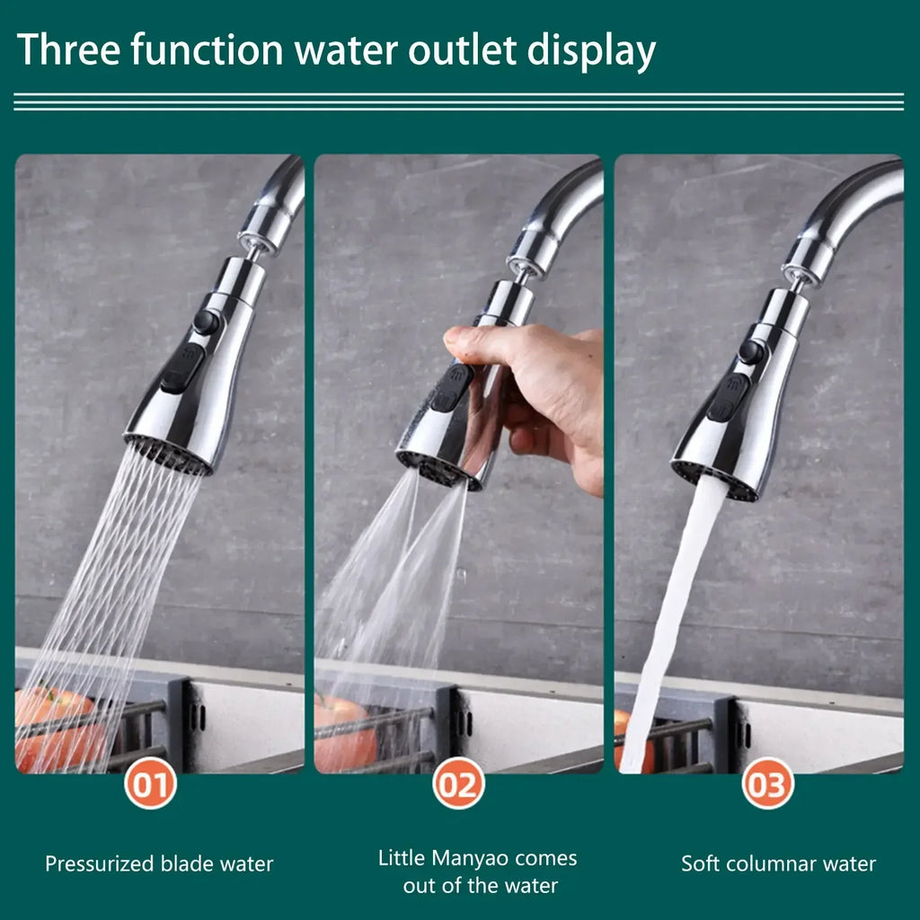 Lexsor 360 Rotating Faucet Extender  Universal Kitchen Tap  Strong Wash Kitchen Faucet  3 Modes Adjustable Water Tap  Kitchen Gadgets