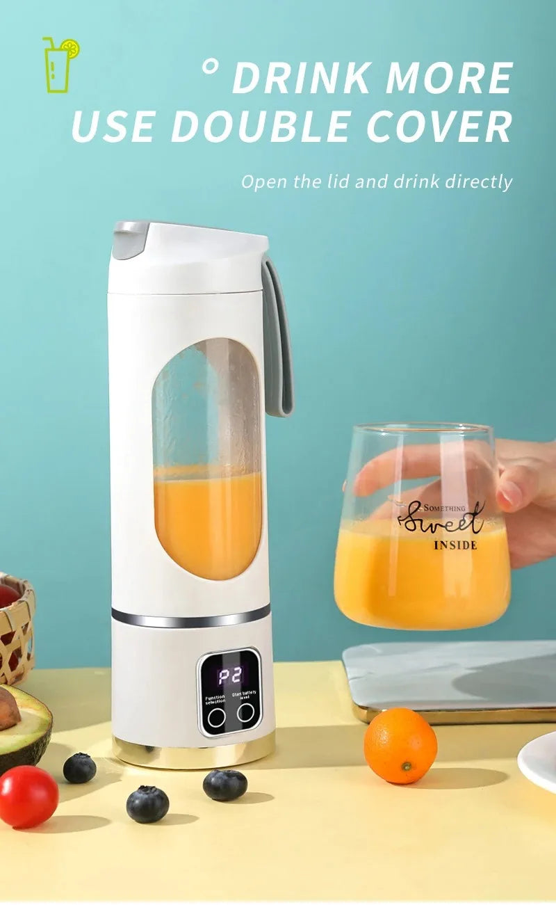 Portable Electric Juicer 450ml Juice Blenders USB Recharable Mini Fruit Mixer Wireless Juicer Bottle Fresh Juice Extractor