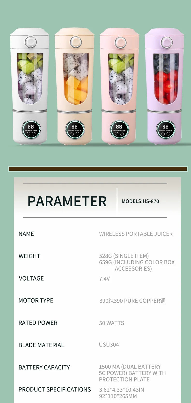 Lexsor New Portable Juice Maker Blender for Shakes Smoothies 700ML Multiple Colors 12-Blades Fast Mixing 2 In 1 Blender Bottle Juicer