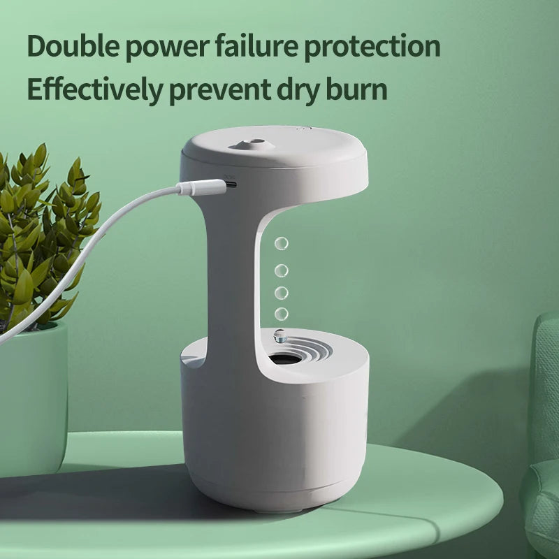 New Air Humidifier Anti-Gravity Funny Water Droplets Ultrasonic Cool Mist Maker Fogger Diffuser with LED Display Home Office