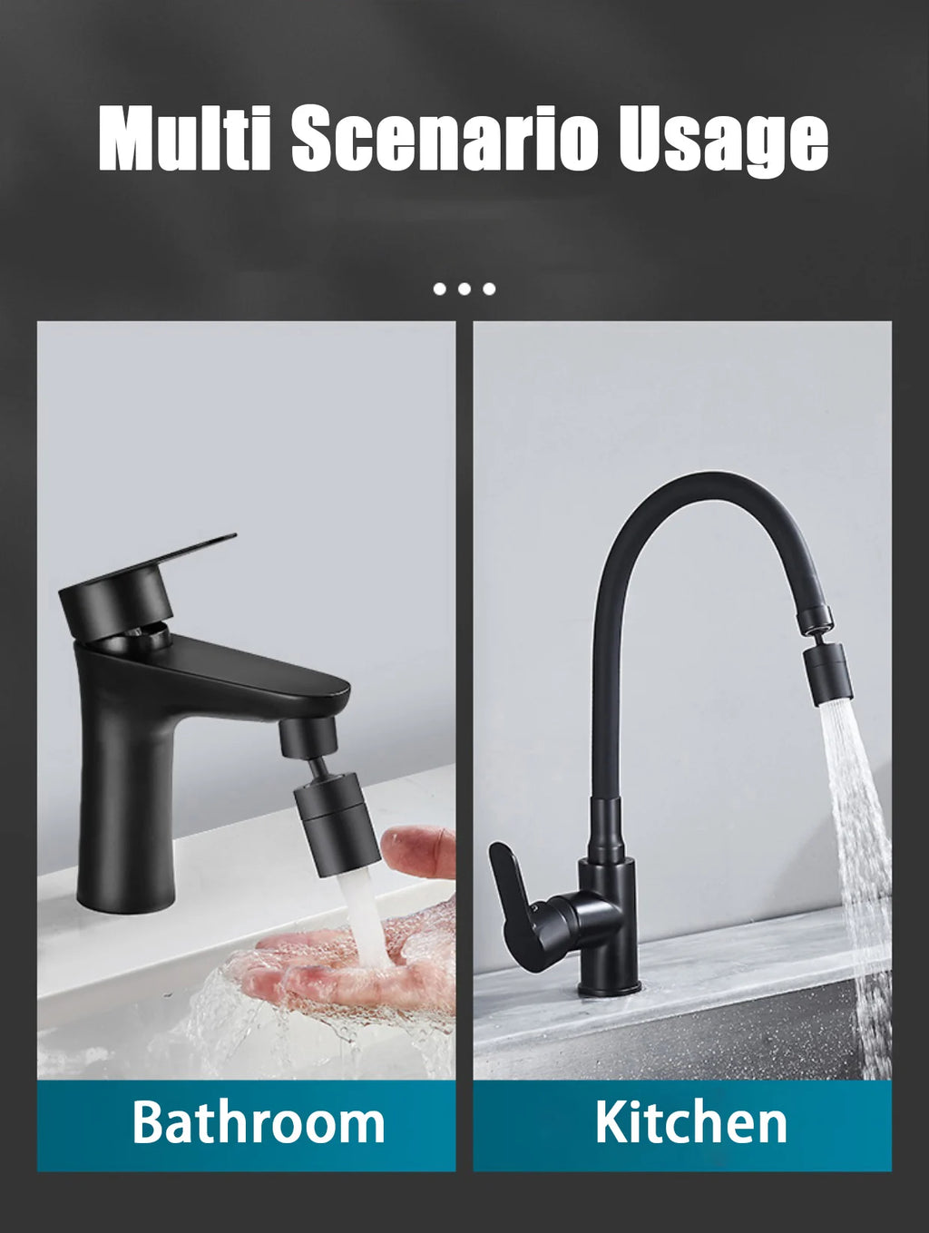 360°Universal Kitchen Faucet Anti-splash Aerator Bathroom Tap Rotatable Faucet 2 Mode Tap Nozzle Bubbler Kitchen Sink Faucet