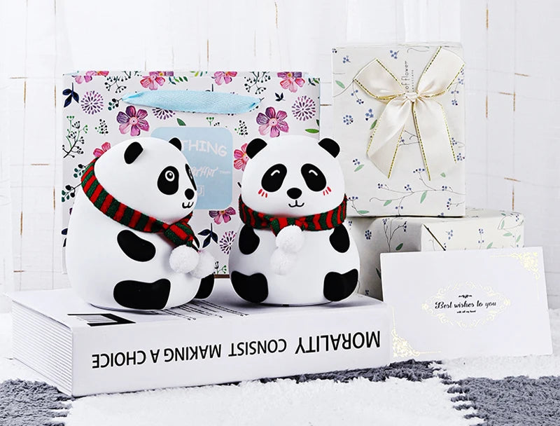 Cute Panda Night Light Silicone Nursery Sleeping Lamp Touch Control Nightlights USB Rechargeable Table Lamp for Baby Child