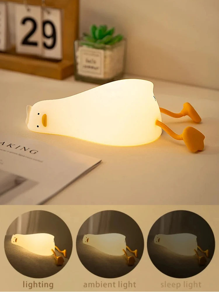 Animal Shaped Night light LED cute panda duck light USB charging timed bedside decoration Children's eye protection