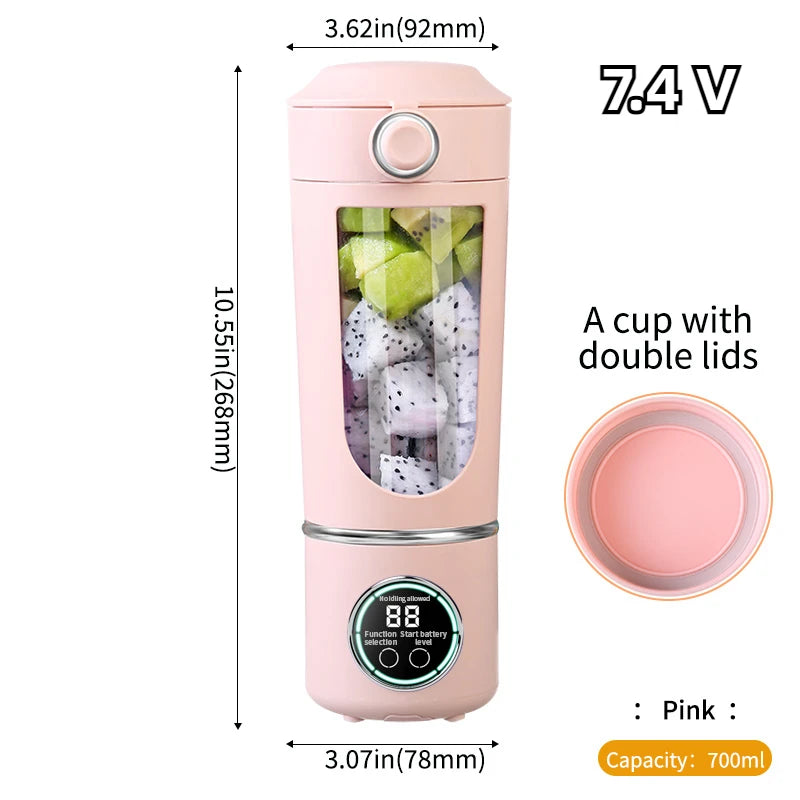 Lexsor New Portable Juice Maker Blender for Shakes Smoothies 700ML Multiple Colors 12-Blades Fast Mixing 2 In 1 Blender Bottle Juicer