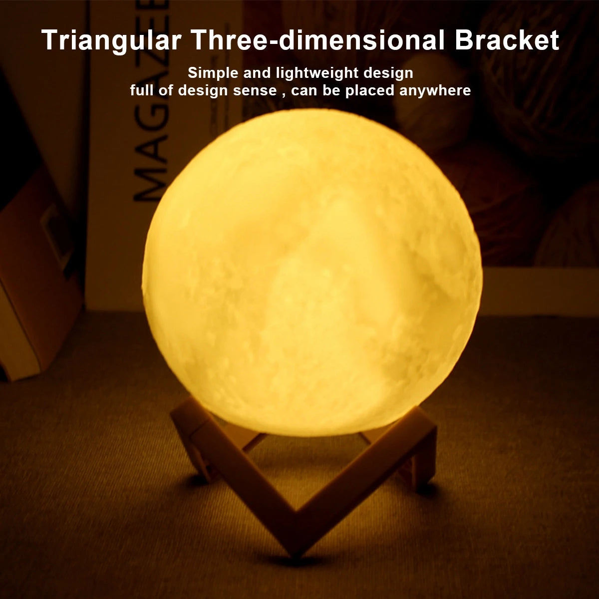 Lexsor 8cm Moon Lamp LED Night Light Battery Powered With Stand Starry Lamp Bedroom Decor Night Lights Kids Gift Moon Lamp